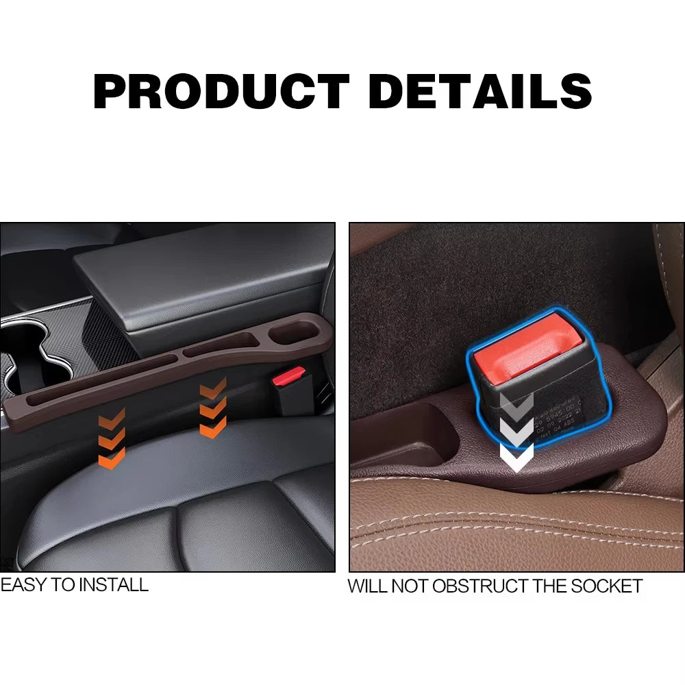 2PCS Car Seat Gap Filler Between Seats Console Organizer Seat Crevice Storage Box Bag Decoration Interior Auto Accessories Beauty World Shop
