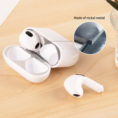 For AirPods 4 Sticker Earphone Case Metal Dustproof Scratch Resistant Sticker Cover For Airpods 4 4th 2024 Gen Protective Film