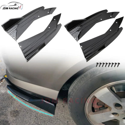 Pair Universal Car Rear Bumper Spoiler Lip Carbon Fiber Wing Trim Protection Anti-crash Diffuser Side Skirt Wrap Angle Splitter Beauty World Shop