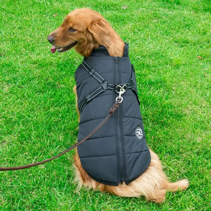 Large Pet Dog Jacket With Harness Winter Warm Dog Clothes For Labrador Waterproof Big Dog Coat Chihuahua French Bulldog Outfits Beauty World Shop