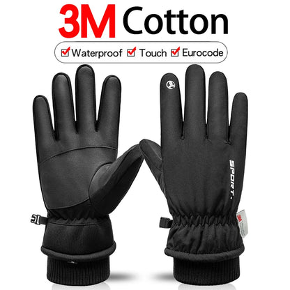 Thermal Winter Cycling Ski Gloves Outdoor Sports Running Motorcycle Touch Screen Fleece Gloves Non-slip Warm Full Fingers Gloves Beauty World Shop