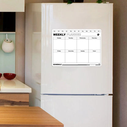 Magnetic Refrigerator Calendar Sticker - Reusable Weekly/Monthly Planner, Customizable Note Board for Home Office Beauty World Shop