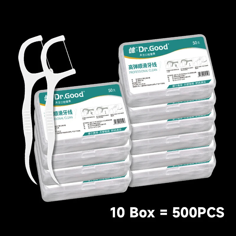 1/2/3/5/10 Box Portable Disposable Dental Floss Plastic Toothpick High-tension Dental Floss Stick Dental Floss Box ﻿Oral Care Beauty Fashion