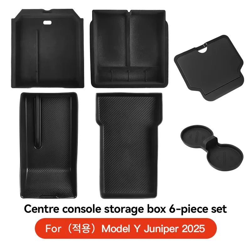 For Tesla Model 3 Y Highland Juniper 2026 Center Armrest Hidden Storage Box Cup Holder Console Organizer Box Accessories Beauty World Shop
