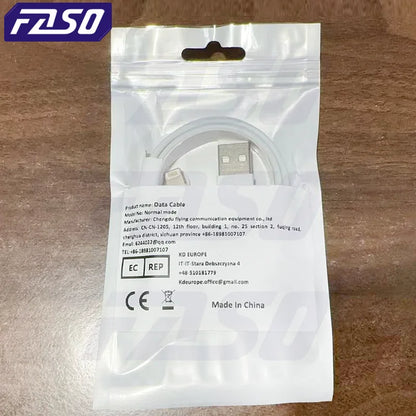FASO Quality USB Charger Cable for iPhone 14 8 7 6S Plus 13 12 Pro XS Max XR SE Fast Charging Cord Data Sync Line 1m 2m 3m Beauty World Shop