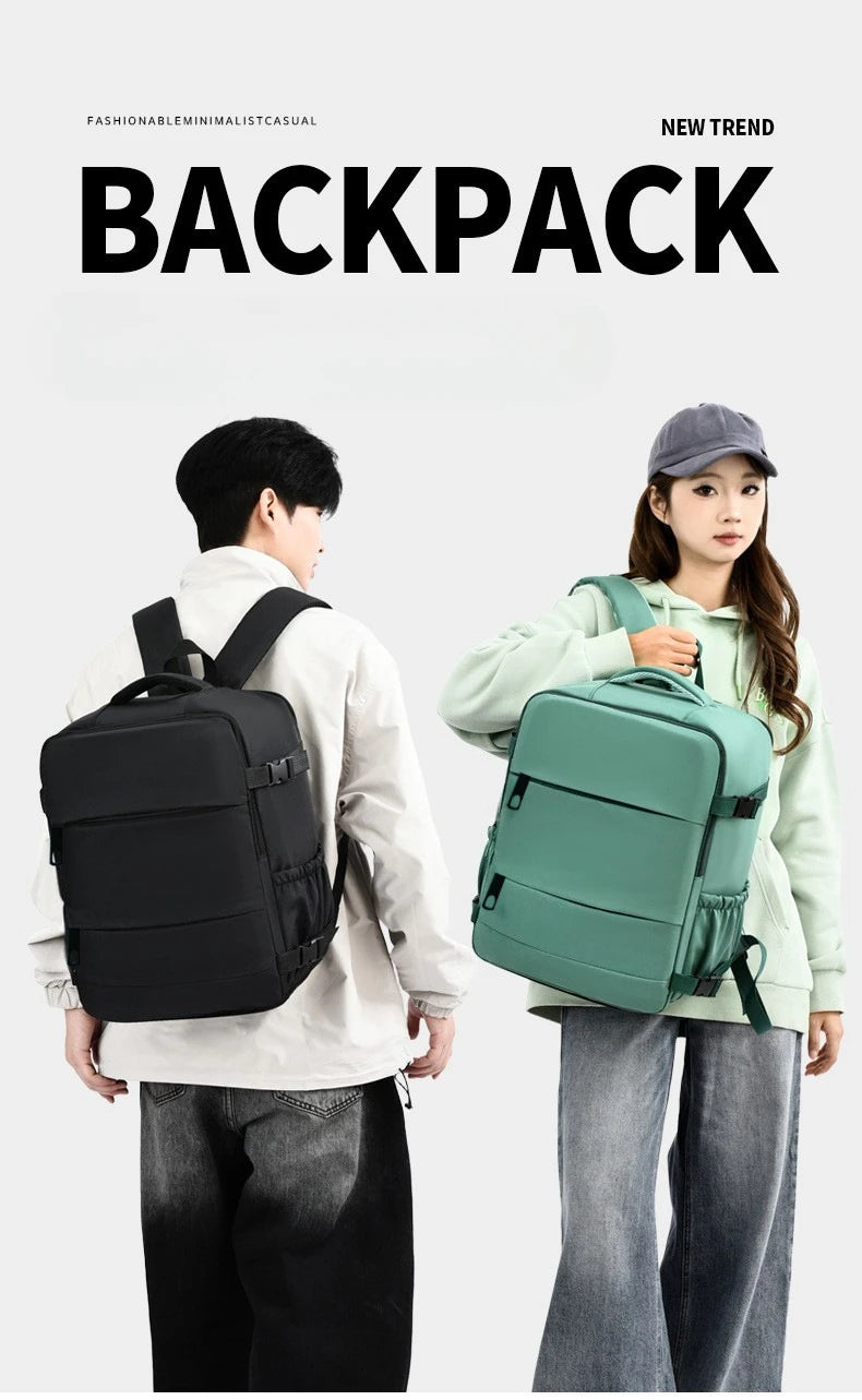 Lightweight Large Travel Backpack, Solid Color Minimalist Multifunctional Student School Bag Beauty World Shop