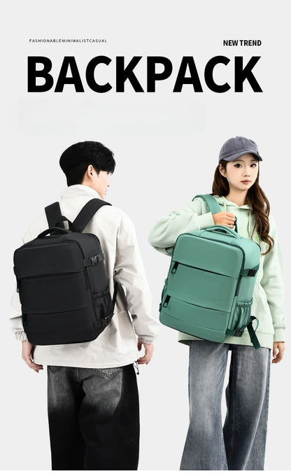 Lightweight Large Travel Backpack, Solid Color Minimalist Multifunctional Student School Bag Beauty World Shop