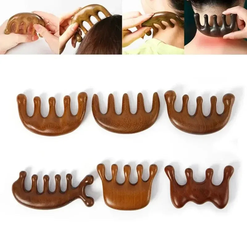Natural Gua Sha Massage Comb Wide Tooth Facial Massager for Head Face Scalp Body - Guasha Scraping Tool for Relaxation Beauty Trend Shop