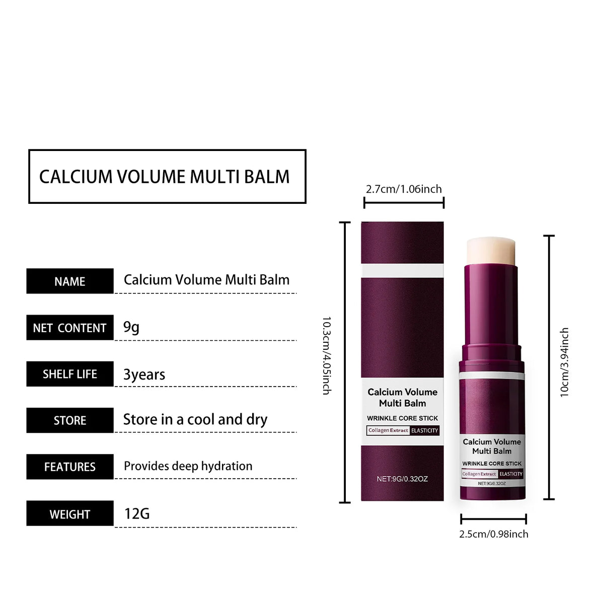 Korean Calcium Volume Multi Balm Stick Collagen Facial Moisturizing Stick Lip Balm Anti-wrinkle Cream Firming Soften Skin Care Beauty World Shop