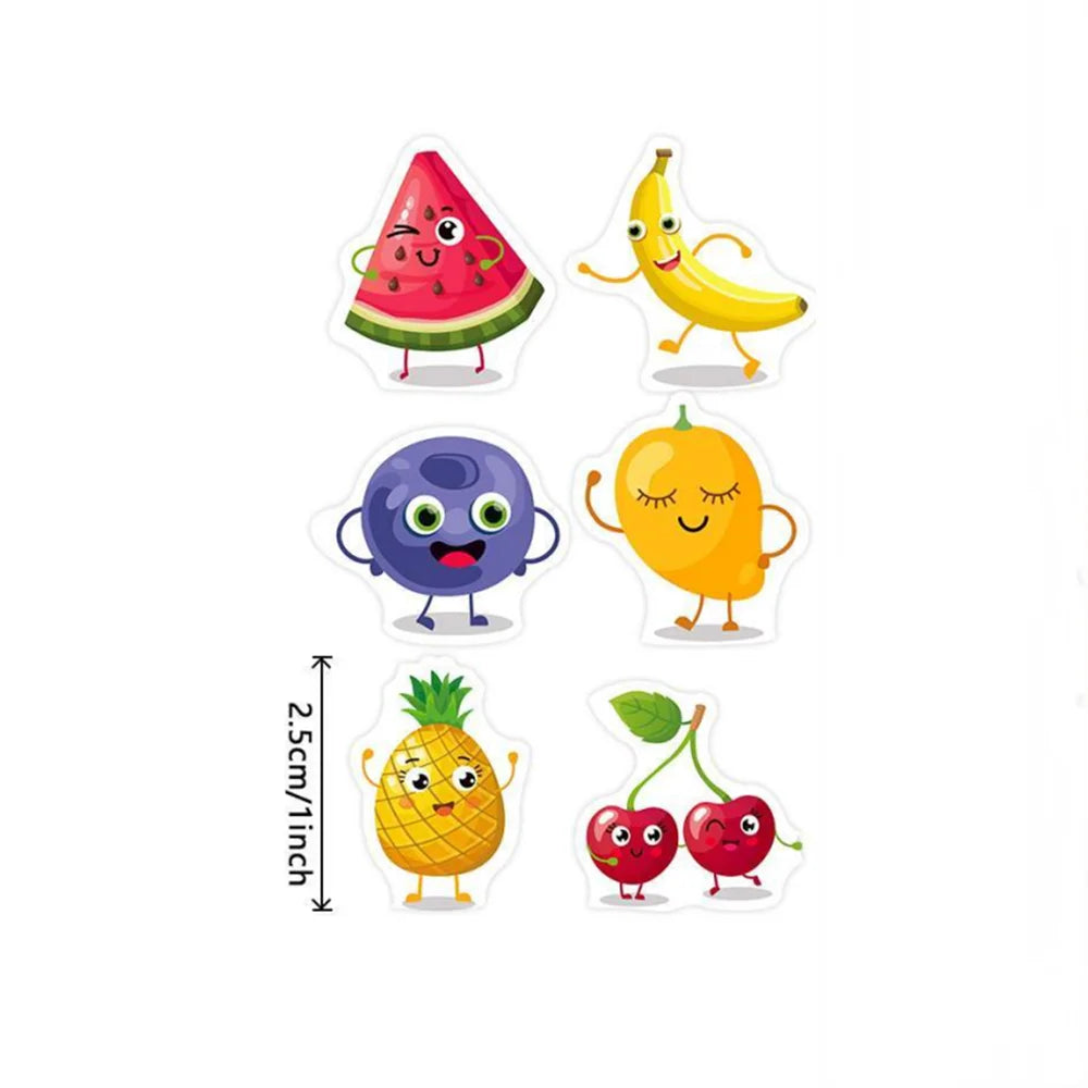 100-500pcs Stationery Stickers Birthday Party Back ground Fruits Balloon Happy Banner Refrigerator Vegetable Stickers Beauty World Shop