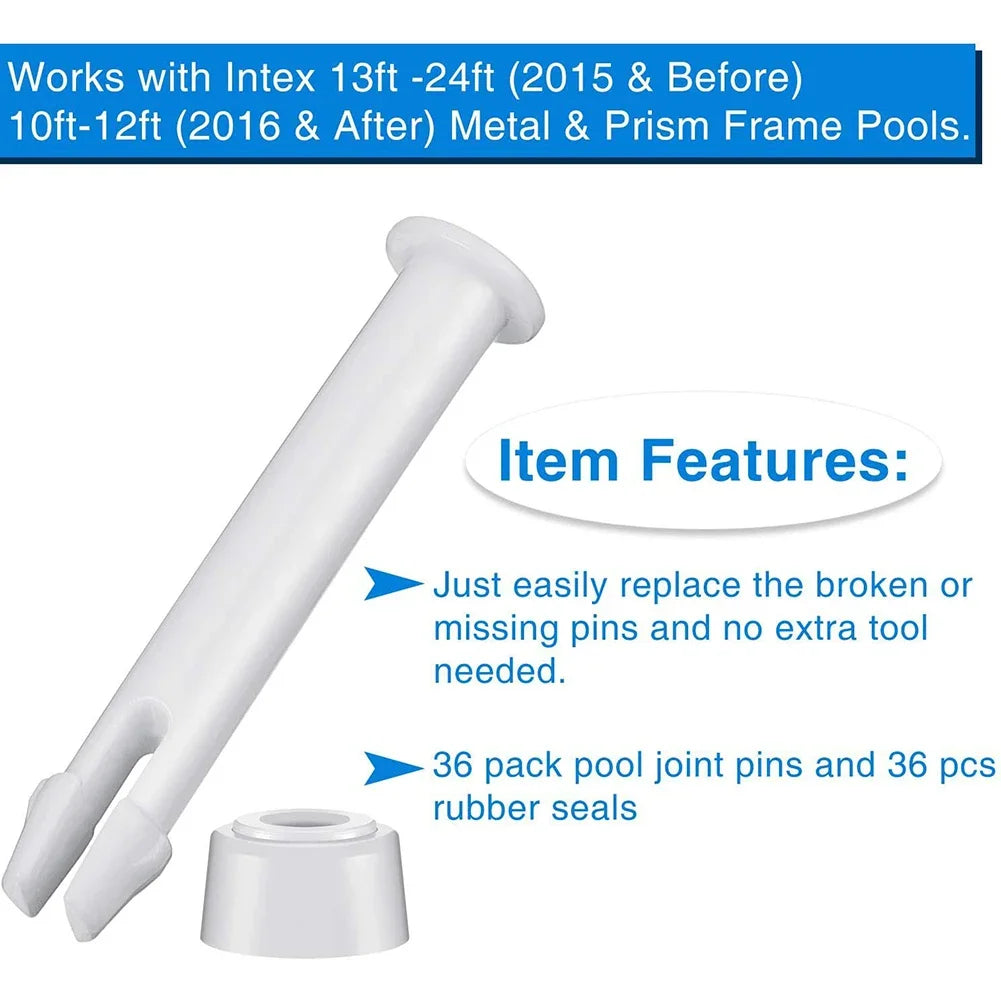 12/24Pcs Replacement Plastic Pool Joint Pins for Intex Round Metal Frame Pools with Rubber Seals Lock Set Swimming Pool Parts Beauty World Shop