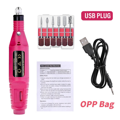 Nail Sander Set Electric Nail Drill Machine Grinding Equipment Milling Cutter For Manicure Pedicure Strong Polishing Tools