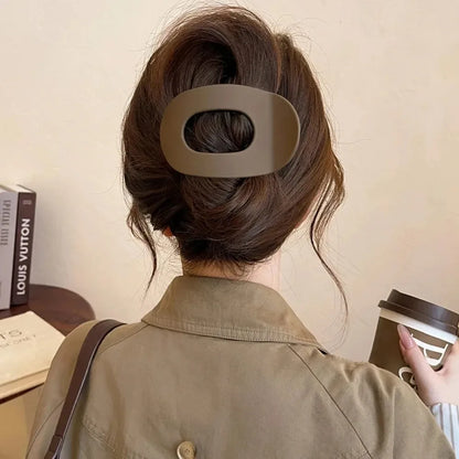 Fashion Oval Hair Claw Clip for Women New Design Leopard Matte Curved Flat Styling Barrettes Acrylic Lying Down Hair Accessories Beauty Trend Shop