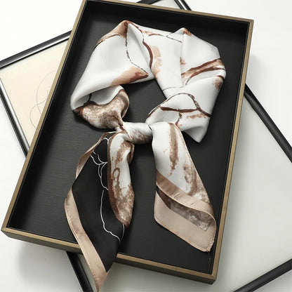 60Colors Luxury Scarf Women 70*70Cm Silk Feel Square Hair Wrapping Foulard Satin Shawl Big Size Head Bandana Hijab Handkerchief Beauty World Shop