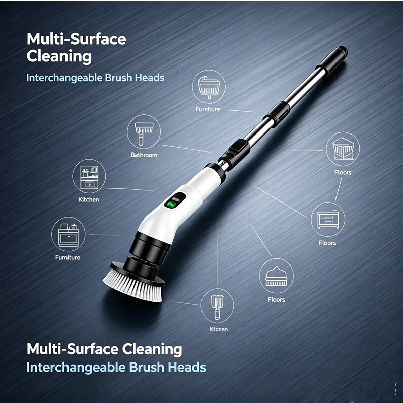 Cordless Household Spin Scrubber Kitchen Gadgets Hair Brushes Bathroom Broom Toilet  Multipurpose Cleaning Brush  Electric Mops Beauty World Shop