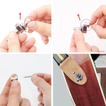 Guitar Strap Buttons Pins 1/2PCS 3 Color For Choose Premium Guitar Strap Locks Metal Security Strap Buttons Metal End Pins Beauty World Shop