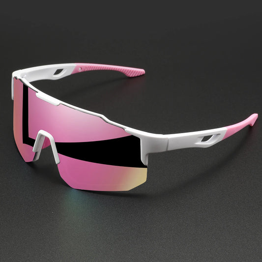 Oversized Colorful Sports Sunglasses - Wraparound Design, UV400 Unisex Comfort Fit for Cycling, Hiking & Outdoor Beauty World Shop