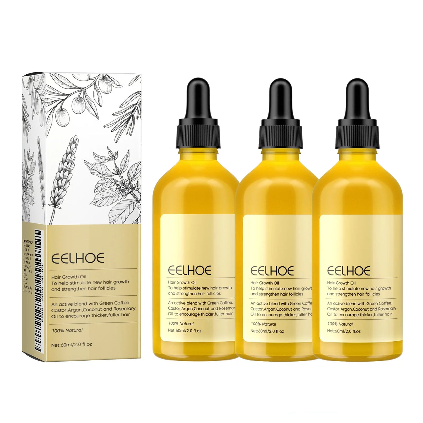 1/2/3pcs Natural Hair Growth Oil Rosemary Anti Hair Loss Regrowth Moisturizing Repair Anti Baldness Fast Hair Growth Serum Oil Beauty World Shop