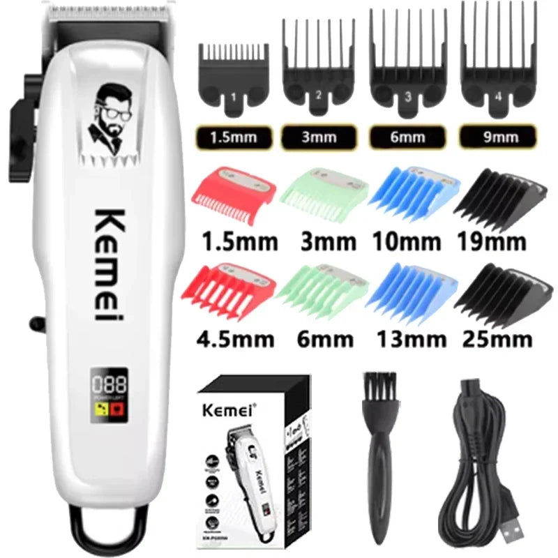 Kemei Electric Hair Clipper KM-PG809A Hair Cut Wireless Trimmer Men Professional Clipper Machine Rechargeable Hair Cut Barber Beauty Trend Shop