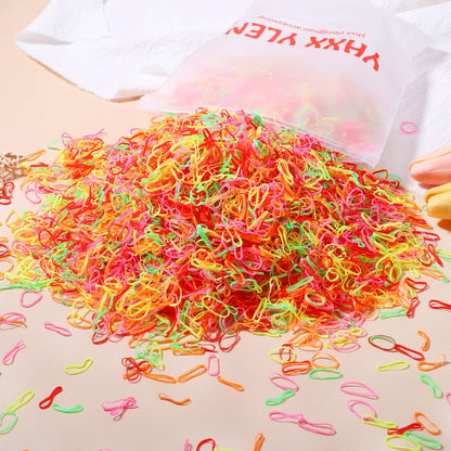 500/1000/2000pcs Girls Colourful Disposable Rubber Band Hair Ties Headband Children Ponytail Holder Bands Kids Hair Accessories Beauty World Shop