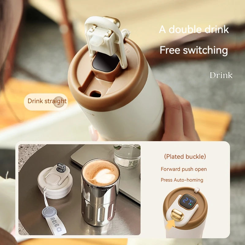 450ML Stainless Steel Thermo Water Bottle LED Temperature Display Coffee Cup Keep Cold and Heat Thermal Mug Travel Vacuum Flask Beauty World Shop