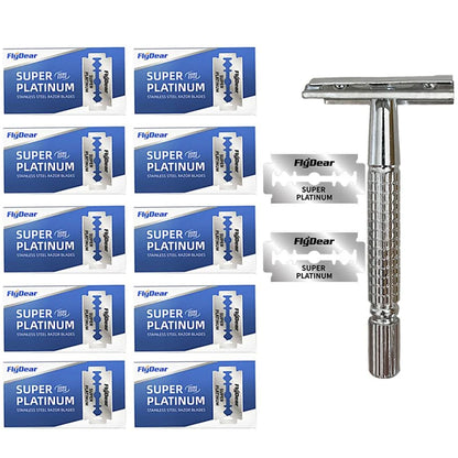 Stainless steel double-sided shaver, men's shaver, sharp blade replaceable, old-fashioned shaver,suitable for hair removal Beauty World Shop