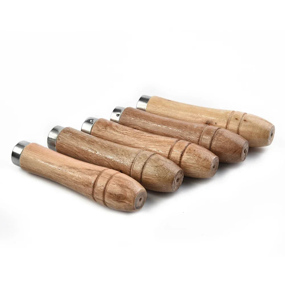 5pcs/set Wooden File Handle Replacement For Metal File,wood Rasp,screwdrivers,hand Drills For File Craft Tool Length 9cm Hole Beauty Trend Shop