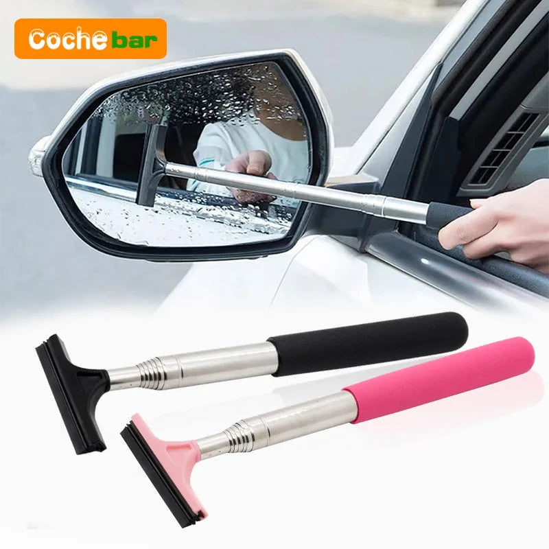 Car Rearview Mirror Wiper Cleaning Tool Auto Glass Mist Cleaner Scraper Car Accessories Handle Telescopic Window Cleaning Brush Beauty World Shop