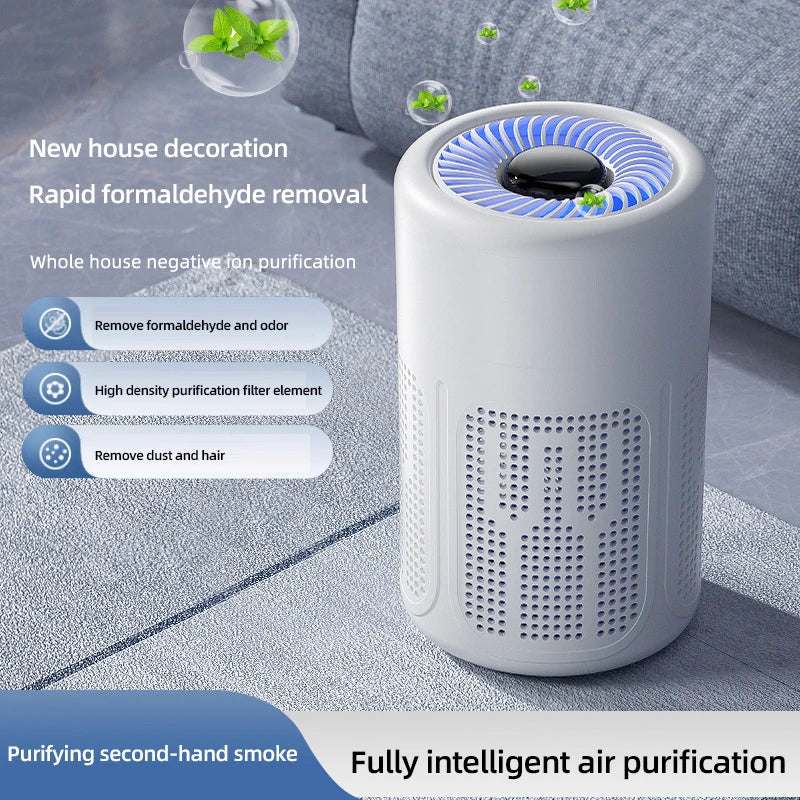 Mini Desktop Air Purifier HEPA Filter With Negative Ion Technology Eliminates Formaldehyde Odors Smoke And Dust Particles Beauty World Shop