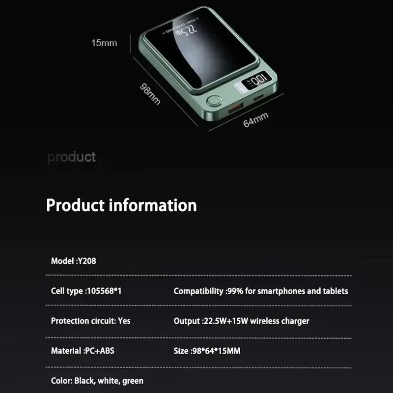Lenovo 2026 200000mAh Magnetic Wireless Power Bank Portable Fast Charger For Magsafe Auxiliary Battery For iphone Huawei Samsung Beauty World Shop