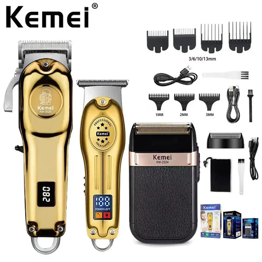 Kemei KM-2628 KM-678 KM-2024 USB Rechargeable Hair Clipper Professional Cordless Men Hair Trimmer Men's Hair Cutting Machine Beauty Trend Shop