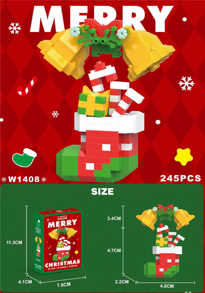 Christmas Building Block Santa Claus Snowman Elk Tree Micro Brick Puzzle Assembly Model Home Decoration Xmas Party Gift Kid Toy Beauty World Shop