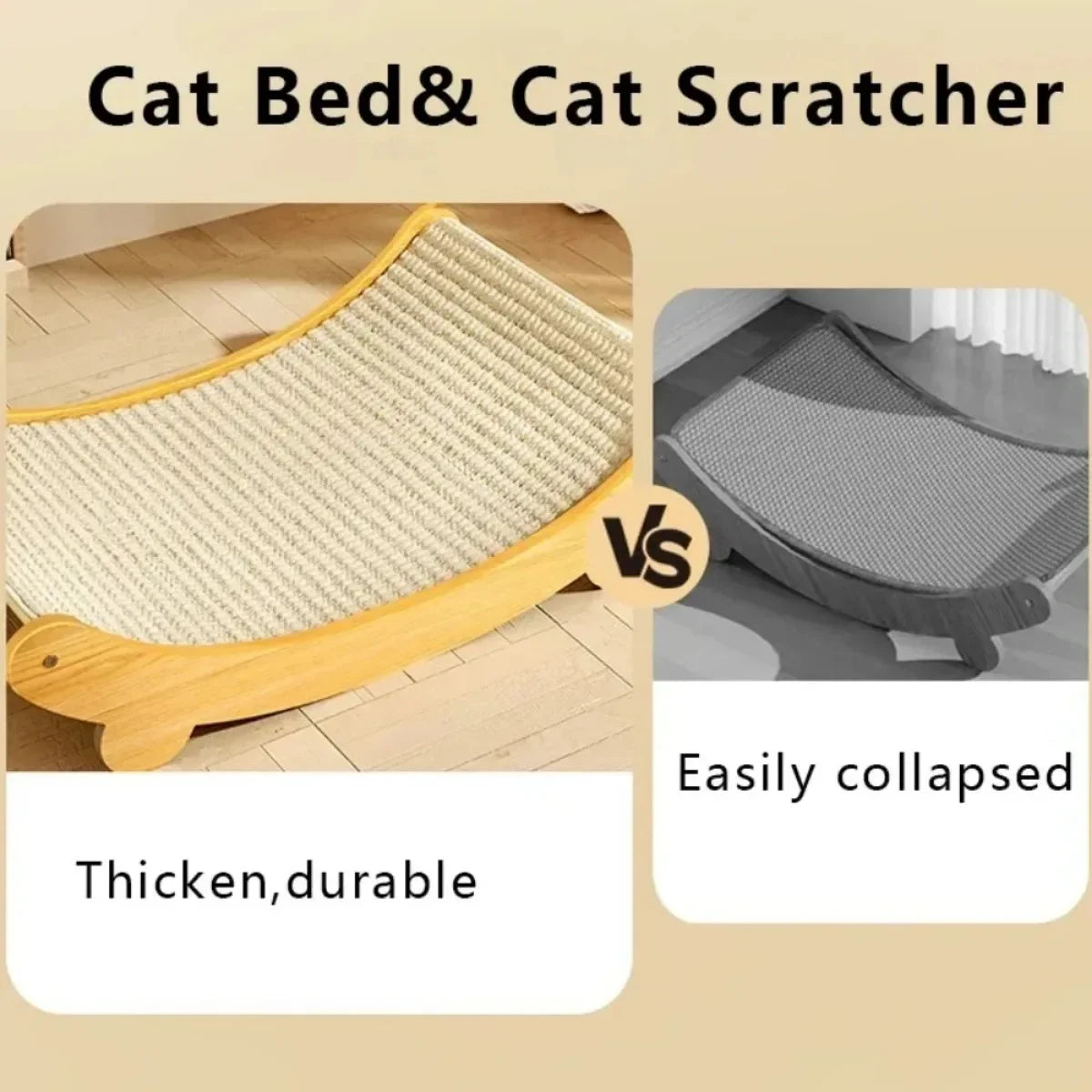 Wooden Cat Scratching Pads Multifuction Cats Sleeping Bed Detachable Wear-resistant Cat Scratch Board Kitten Grinding Cats Toys Beauty World Shop