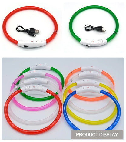 New Dog Luminous Collar Bright Dog Collar Glowing Led Light Dog Collar Light Night Safety GXQ02