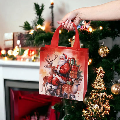 4pcs Christmas Gift Bags Santa Claus Snowman Non-Woven Christmas Tote Bag with Handles Christmas Decorations For Home 2025 Gifts Beauty World Shop