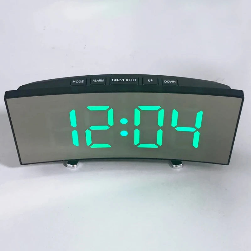 Electronic Alarm Clock Noiseless Design Digital LED Large Display Mirror Electronic Clock Digital Alarm Clock LED Mirror Clocks Beauty World Shop