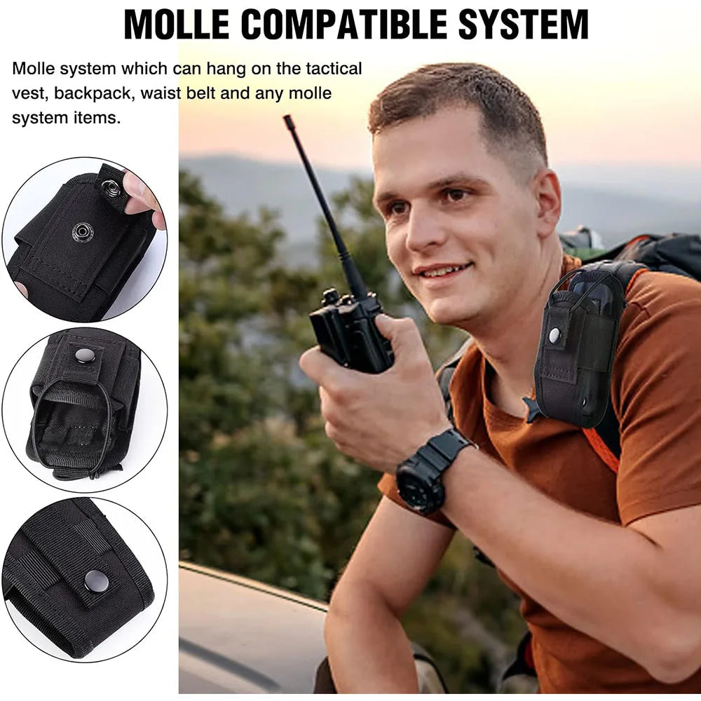 Tactical Walkie-Talkie Bag Radio Case Intercom Universal Pouch for Duty Belt Radio Holster Tactical Hunting Camping Adventure Beauty World Shop
