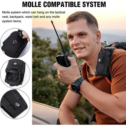 Tactical Walkie-Talkie Bag Radio Case Intercom Universal Pouch for Duty Belt Radio Holster Tactical Hunting Camping Adventure Beauty World Shop