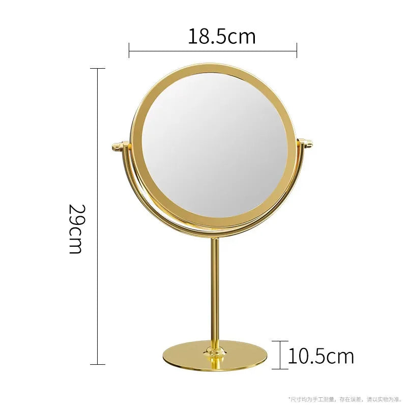 360 Degrees Rotate Iron Desktop Mirror Texture Ladies Makeup Mirror Creative Iron Mirror Strong Sense Of Style Beauty World Shop