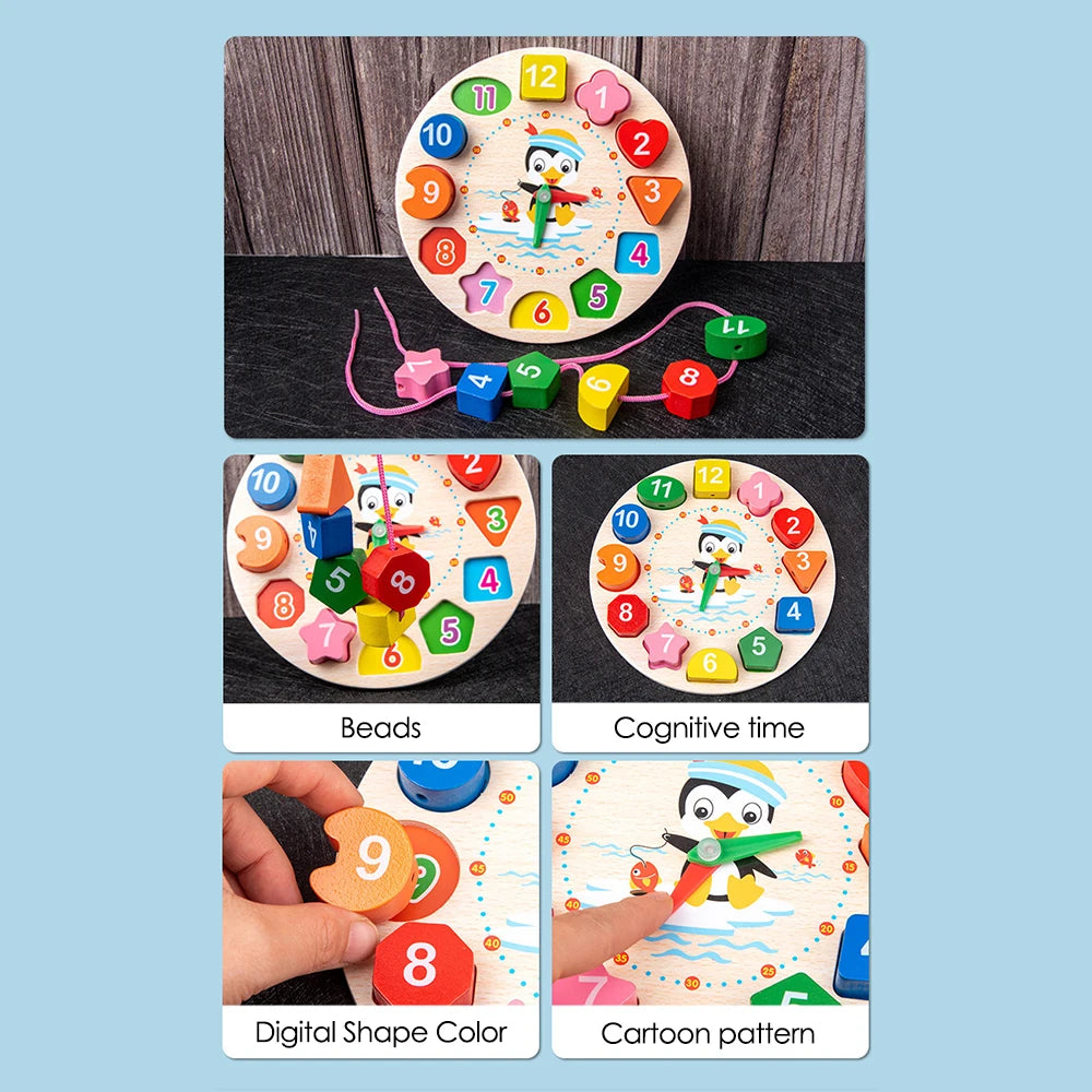 Montessori Baby Toys 9 in 1 Wooden Musical Set: Xylophone Rattle Drum Bell 3D Puzzles Sensory Learning Gifts for 0-12 Months 1-3 Beauty Fashion