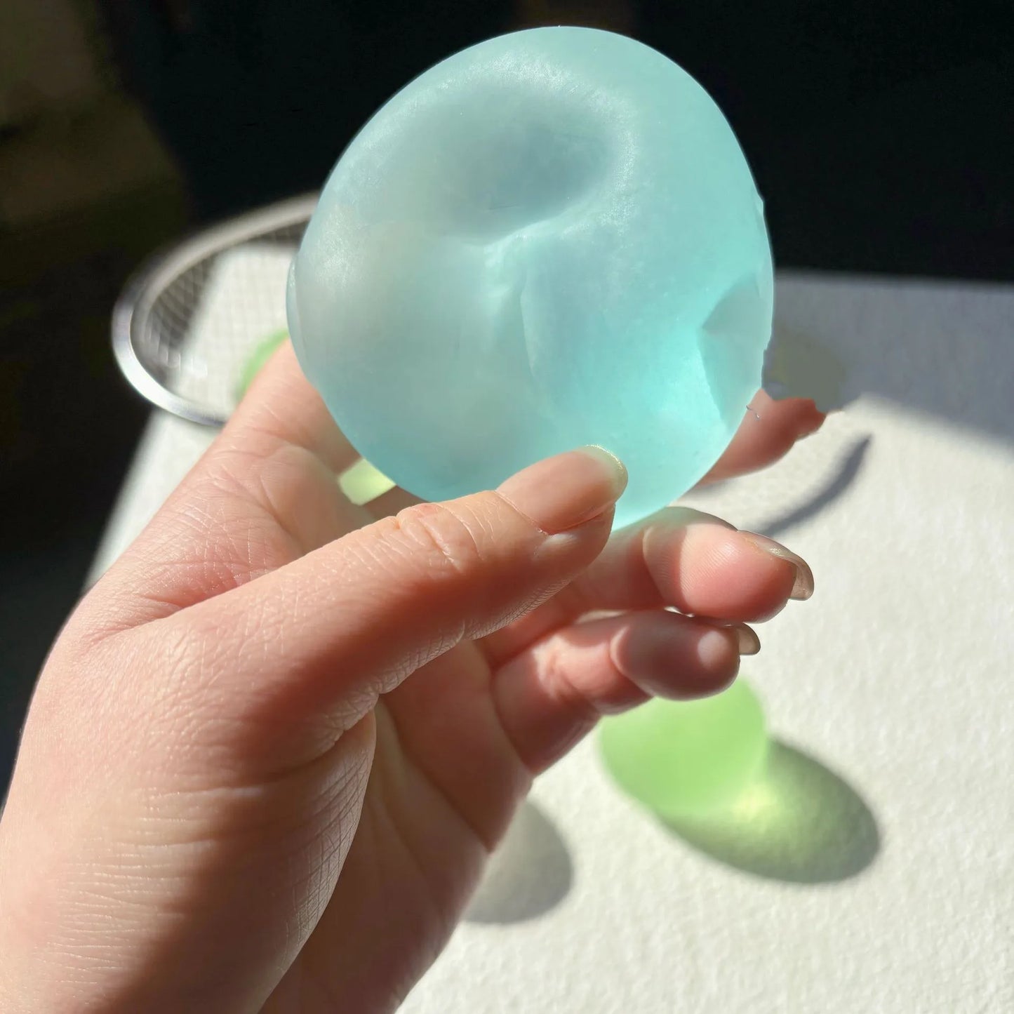 Blue Maltose Squishy Toys Anti Stress Sensory Fidgets Toy Soft Simulated Transparent Blue Maltose Slow-rebound Decompression Toy Beauty World Shop