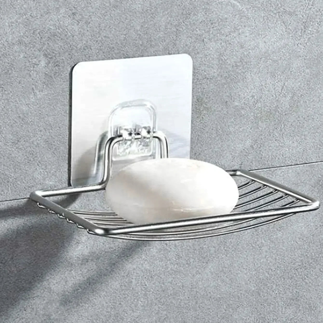 1pc-Stainless steel soap rack, wall mounted soap rack, drainage soap tray, simple soap storage rack in home bathroom Beauty World Shop