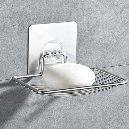 1pc-Stainless steel soap rack, wall mounted soap rack, drainage soap tray, simple soap storage rack in home bathroom Beauty World Shop