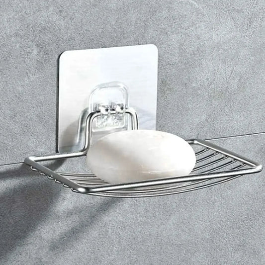 1pc-Stainless steel soap rack, wall mounted soap rack, drainage soap tray, simple soap storage rack in home bathroom Beauty World Shop