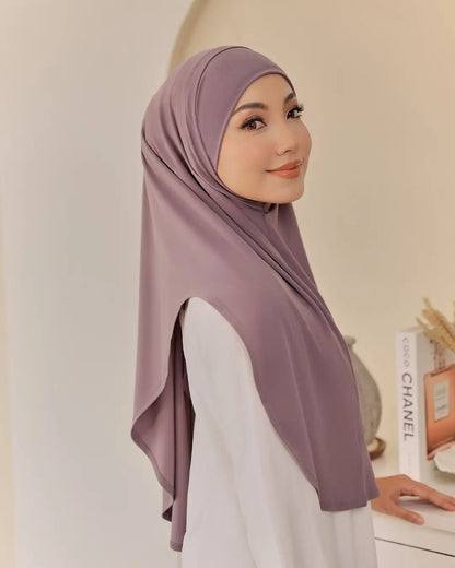 1pc Ready to Wear Instant Hijabs Double layered Chiffon Solid Headscarf Foulard Femme Musulman Shawl Wrap Bandana Beauty World Shop