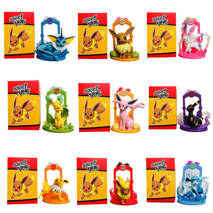 9pcs Pokemon Eevee Evolution Figure Set, Eevee Sylveon Espeon Glaceon Leafeon Anime Model Toys Collection for Kids Gift Beauty World Shop