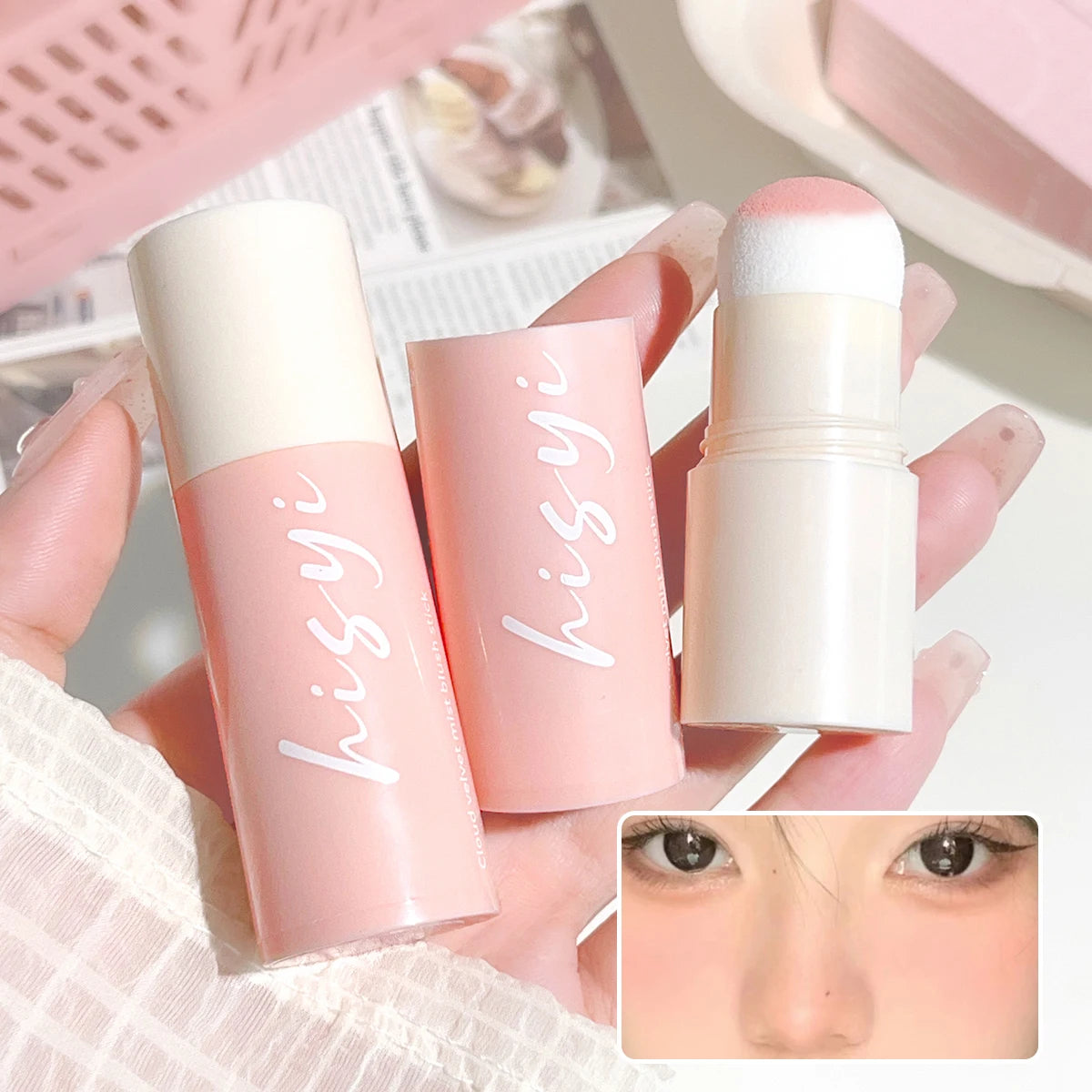 HISYI Yunrou Soft Fog Blush Stick - Energetic and Bouncy, Korean Style, Brightening, Dual-Use for Lips and Cheeks Beauty World Shop