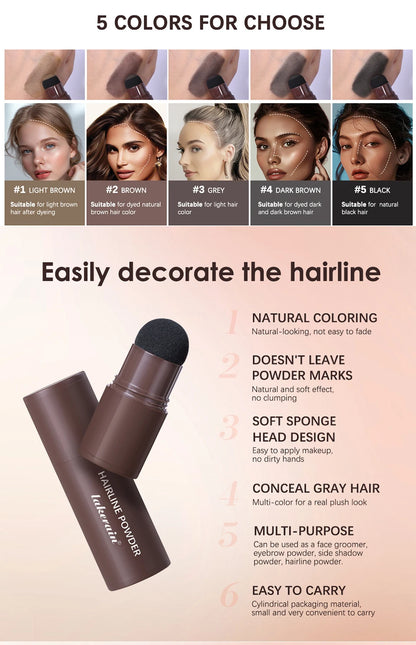 Waterproof Hairline & Root Concealer Pen – Instant Grey Coverage with Easy Blend Powder Stick for Normal Hair Beauty World Shop