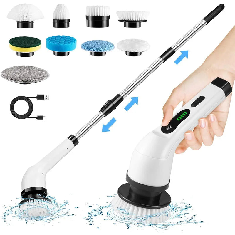 Cordless Spin Scrubber Electric Multipurpose Cleaning Brush for Kitchen Bathroom Toilet - Household Hair Brushes And Mops Beauty World Shop