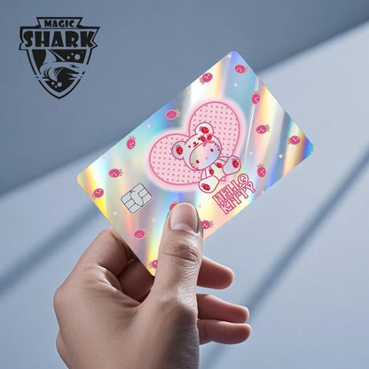 Hot Sale Hello Kitty Kuromi Holographic Laser Shinny Film Skin Cover Sticker for Debit Credit Card Bank Card Beauty World Shop